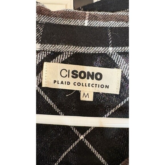 NWT Ci Sono Plaid Collection Button Down Belted Dress Tunic Size Medium - Picture 8 of 10